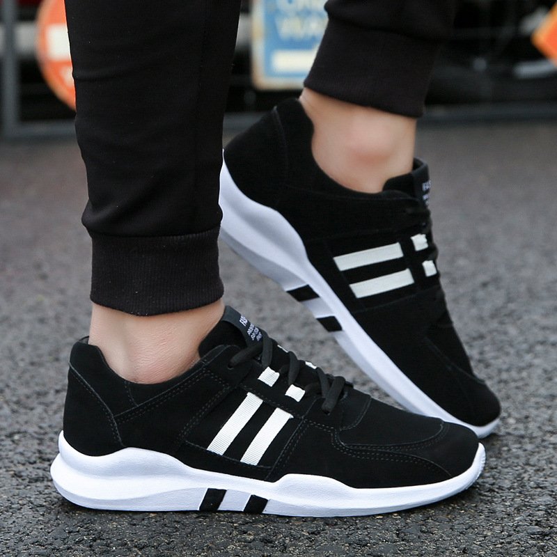 Colorblock striped lace-up men's shoes - Image 2