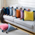Pure color wool ball pillowcase