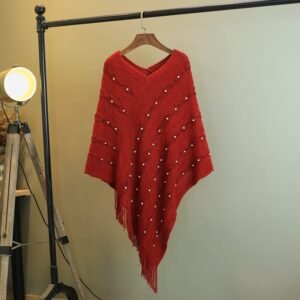 Bat sleeve tassel Beaded Cape T-shirt