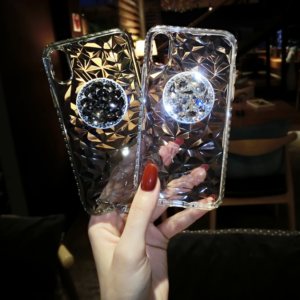 Compatible with Apple, Rhinestone bracket for XSmax mobile phone case iPhone6splus transparent cover