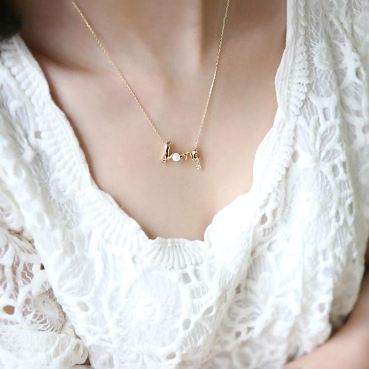 Love Letter Inlaid With Diamond Personality Versatile Neck Chain - Image 2
