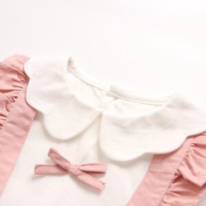 Spring And Autumn Girl's Petal Collar Long Sleeve Dress