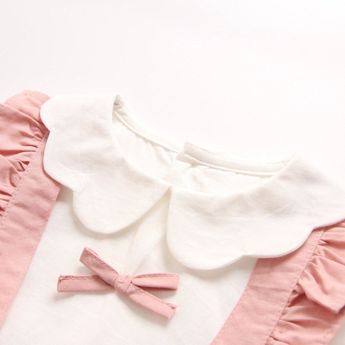 Spring And Autumn Girl's Petal Collar Long Sleeve Dress