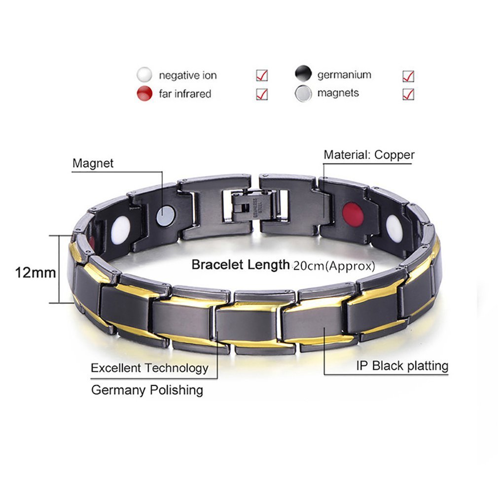 Vintage stainless steel men's magnet bracelet - Image 3