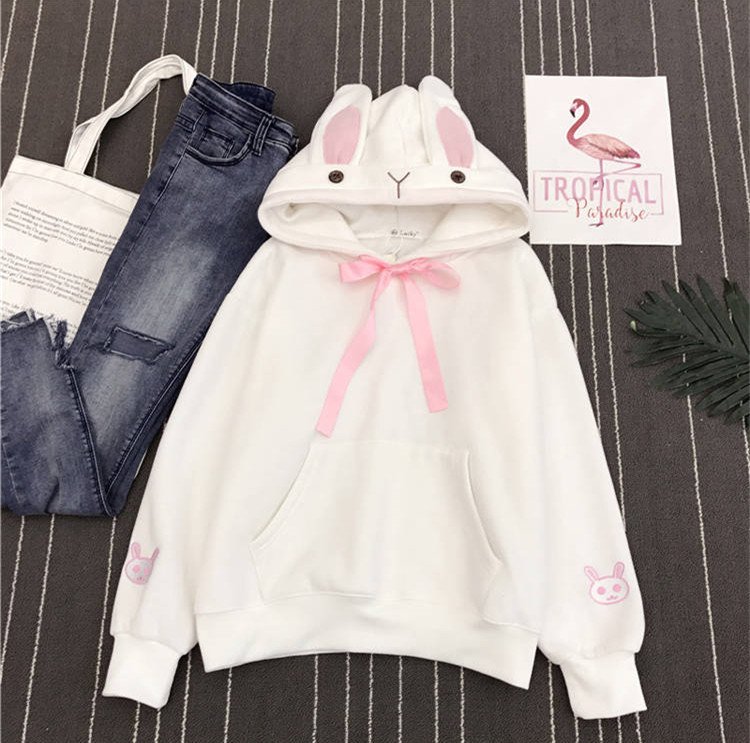 Women's rabbit ears hooded sweater - Image 4