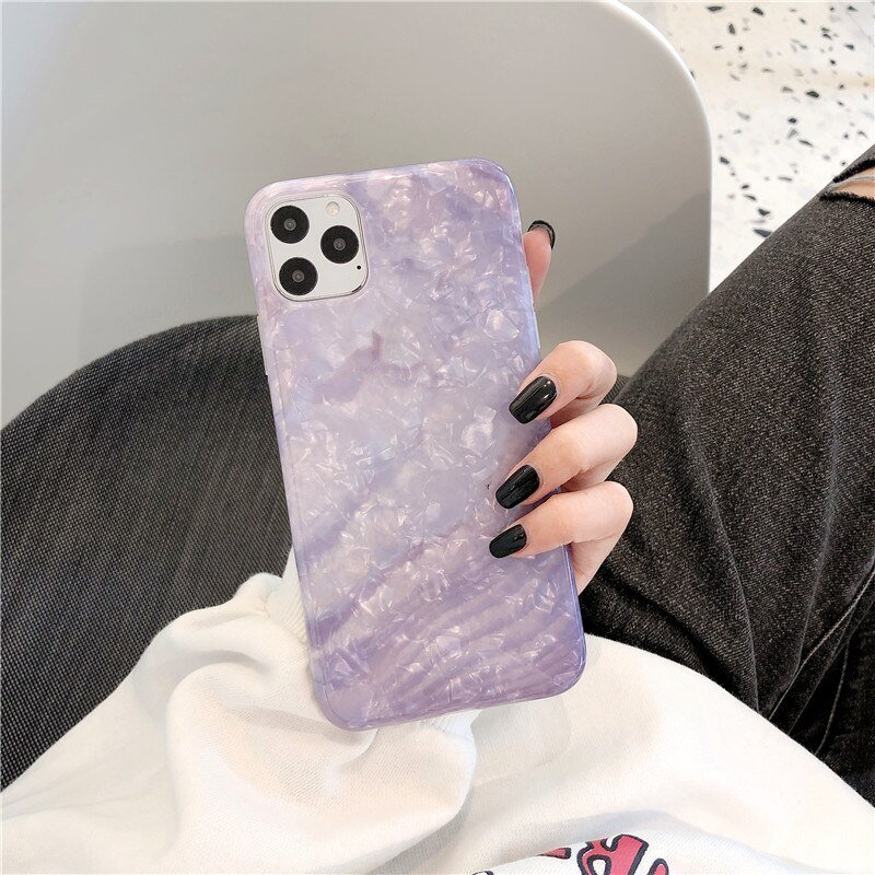 Purple Shell Pattern Silicone Phone Case - Image 4