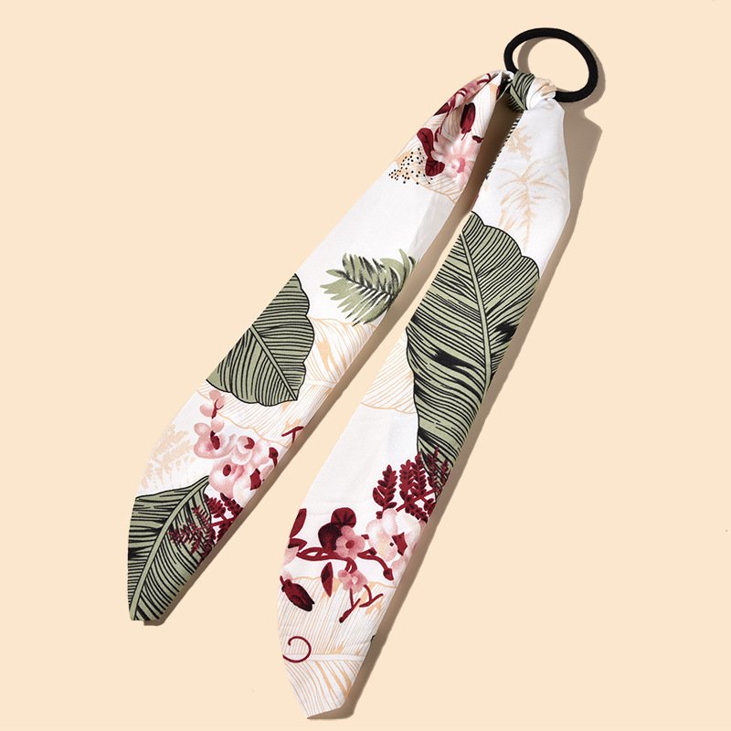 Ribbon silk cloth floral hair rope - Image 3