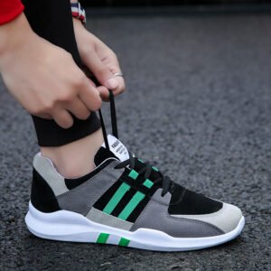 Colorblock striped lace-up men's shoes