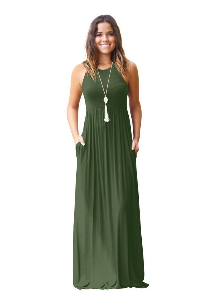 Casual Vest Pocket Dress Spring And Summer Short Sleeve Pocket Dress - Image 2