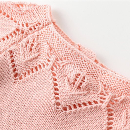Girls' Leaf Cotton Knit Woolen Jumpsuit Wrapper - Image 3