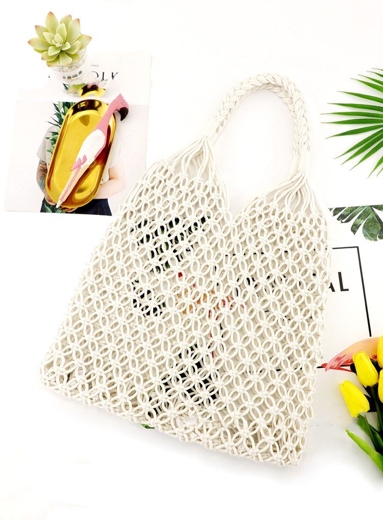 Mesh hollow unlined straw bag casual woven bag - Image 2