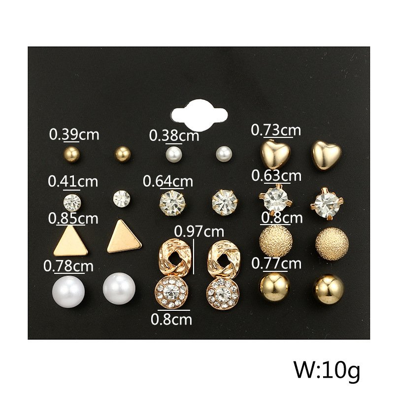 One Card Combination Earrings Female Diamond Earrings - Image 3