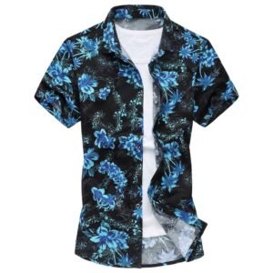 Stretch short sleeve shirt printed shirt