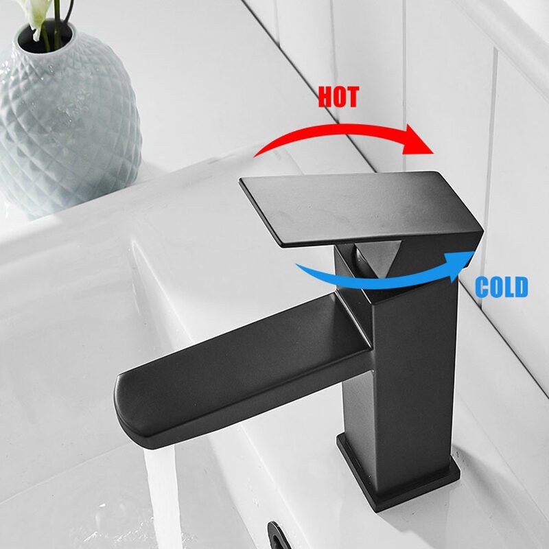 Stainless steel black paint basin faucet - Image 2