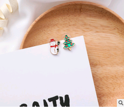Christmas earrings holiday gift personality Santa Claus gift tree hair ball cane candy fashion earrings - Image 6