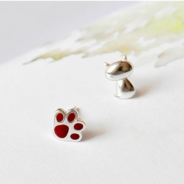 New 925 sterling silver cat claw earrings female hypoallergenic cute Japanese and Korean personality cat earrings birthday fashion jewelry - Image 3