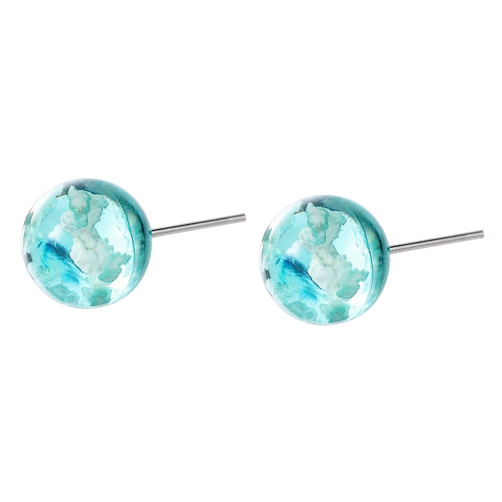 Transparent spherical resin earrings - Image 4