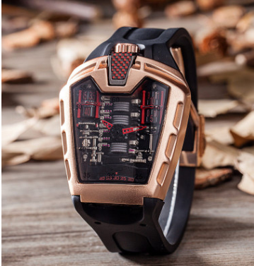 Fashion hollow ghost head silicone belt quartz men's watch imitation mechanical watch - Image 9