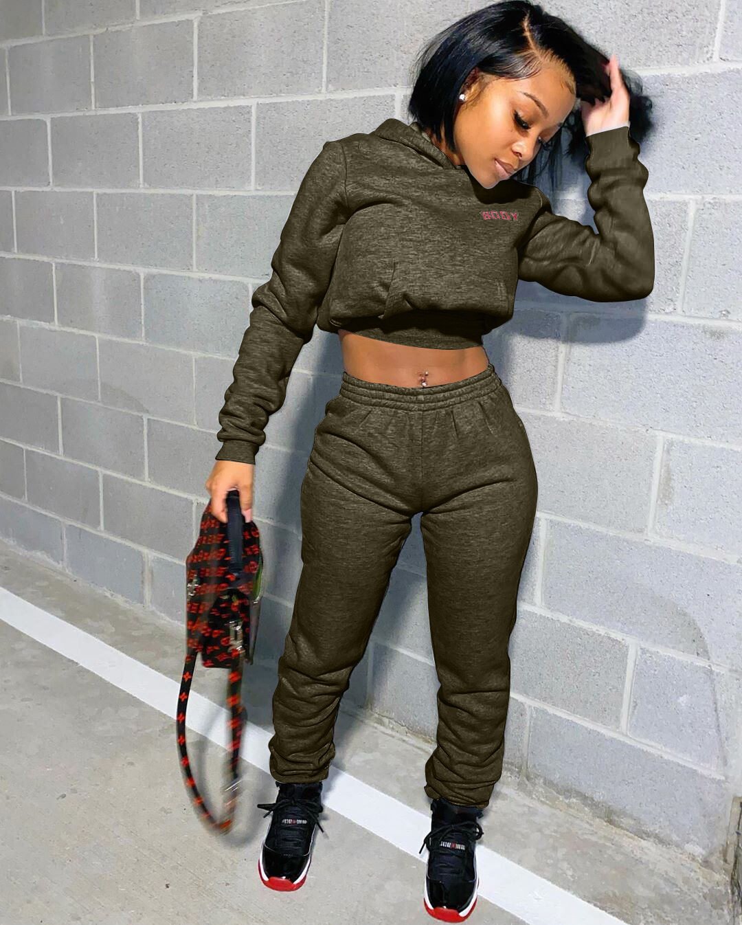 Solid color sweatshirt sports letter suit - Image 4