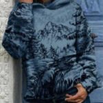 Hooded long sleeve pullover sweater