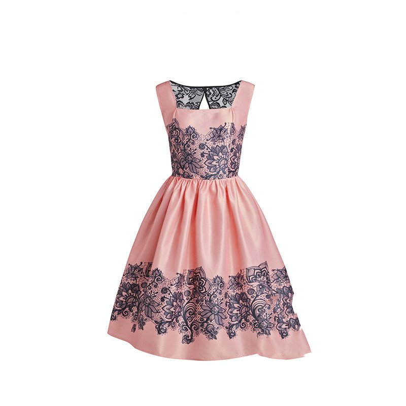 Positioning floral back cut out lace retro skirt
