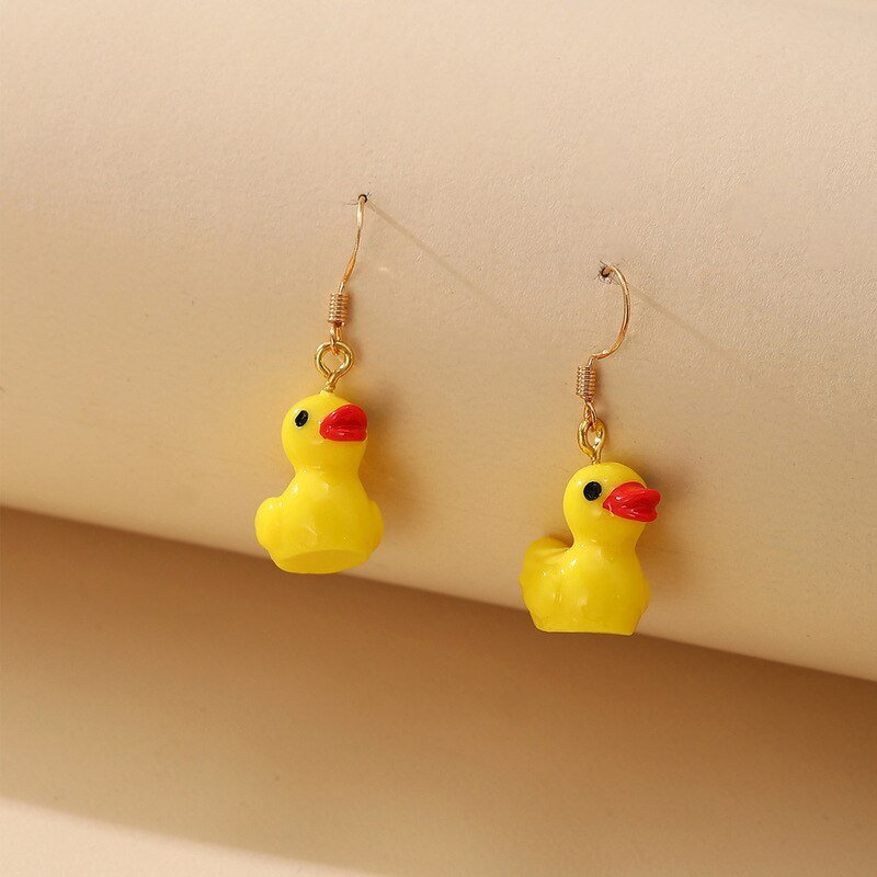 Fashion Sweet Little Yellow Duck Earrings - Image 3
