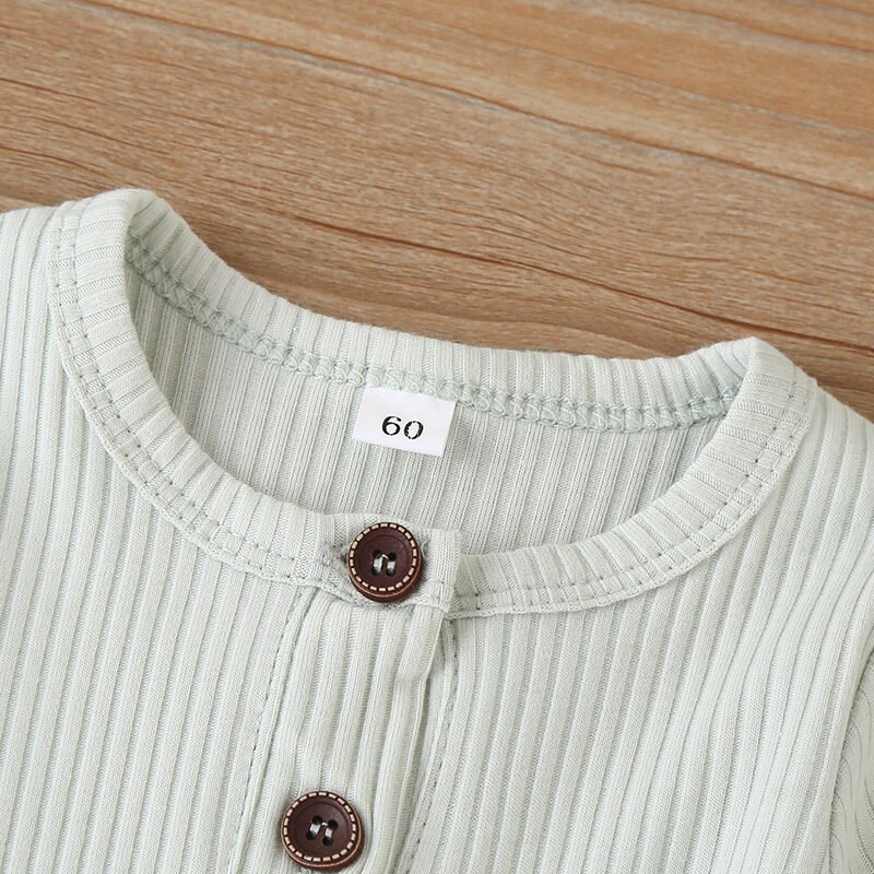 Summer short sleeve baby solid color jumpsuit - Image 3