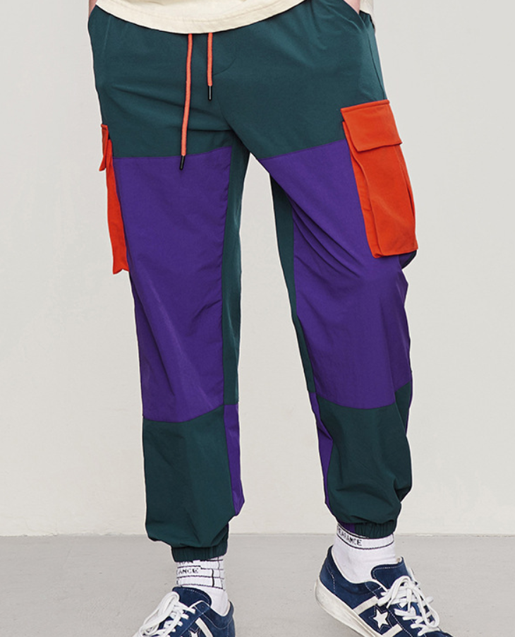 Pocket Contrast Color Stitching Beam Casual Men's Windbreaker - Image 3