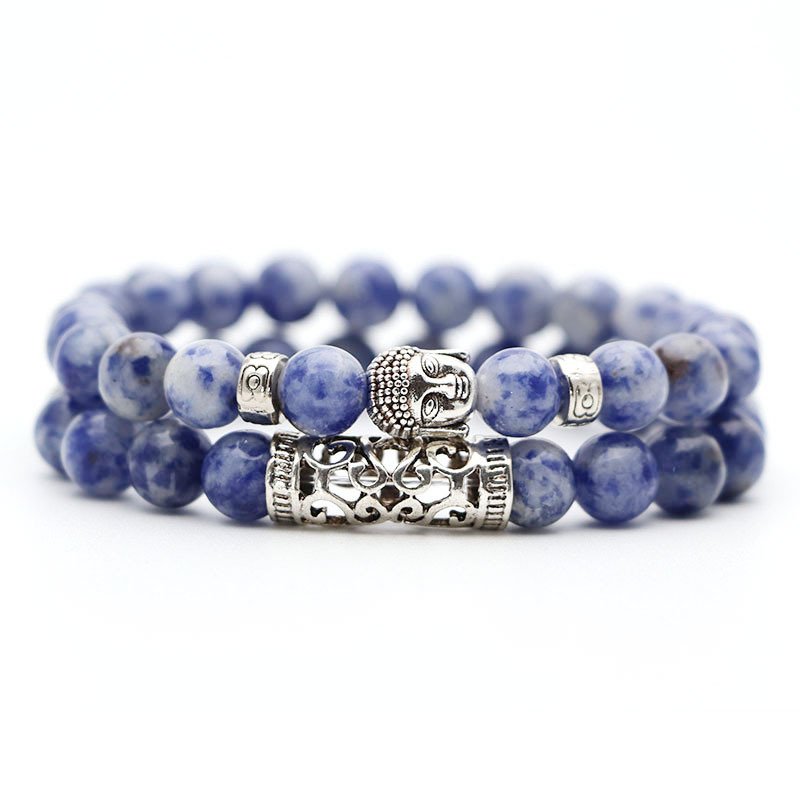 Volcanic stone tiger eye bracelet set - Image 2