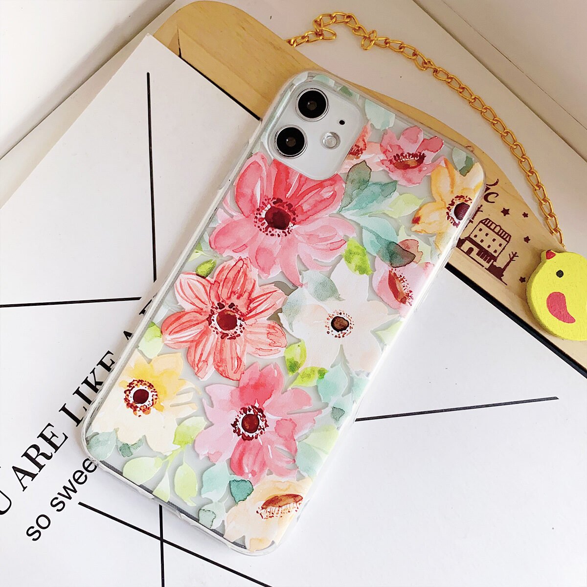 Compatible with Apple , Flower silicone phone case - Image 2