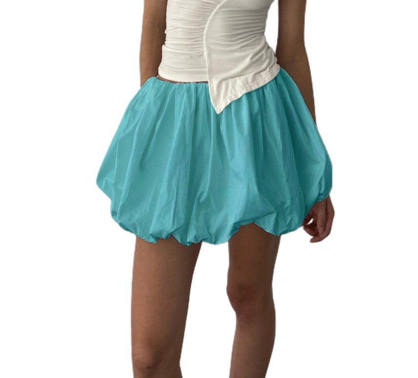 Sexy Casual Solid Color Bubble Mini Skirt - Image 3