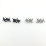 S925 Silver Pin Double M Word Octagon Star Stud Earrings