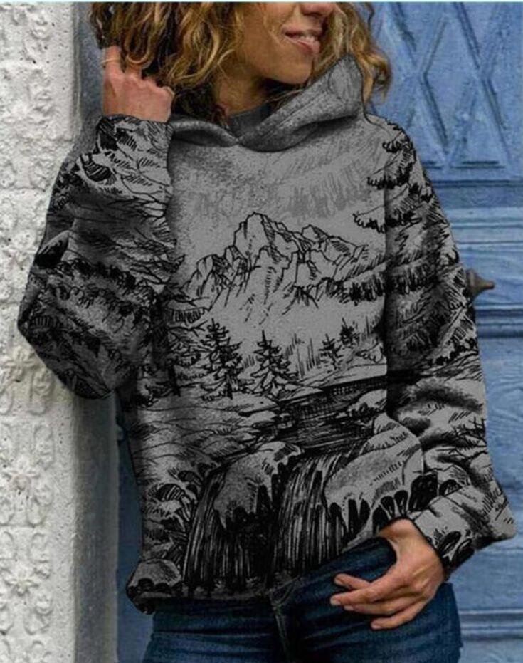 Hooded long sleeve pullover sweater - Image 3