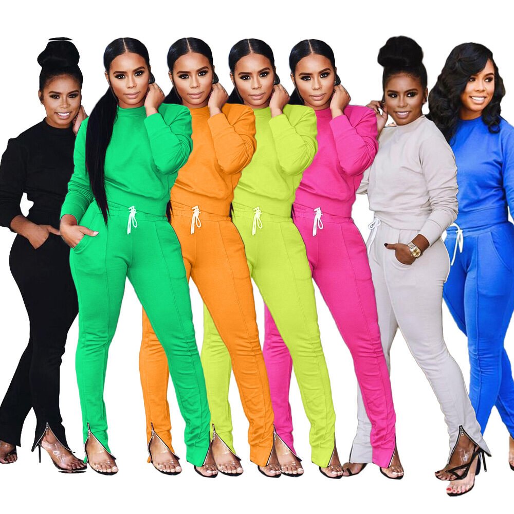 Fashion leisure sports foot zipper suit