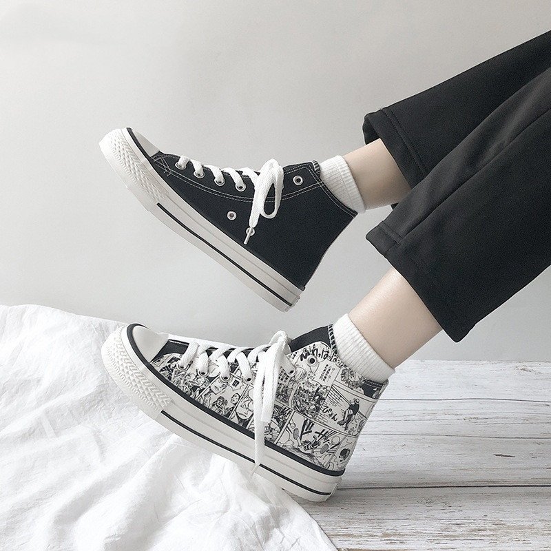 Couple high-top canvas shoes - Image 2
