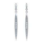 Platinum all-match women's long earrings with zircon