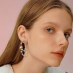Crystal tassel five-pointed star earrings