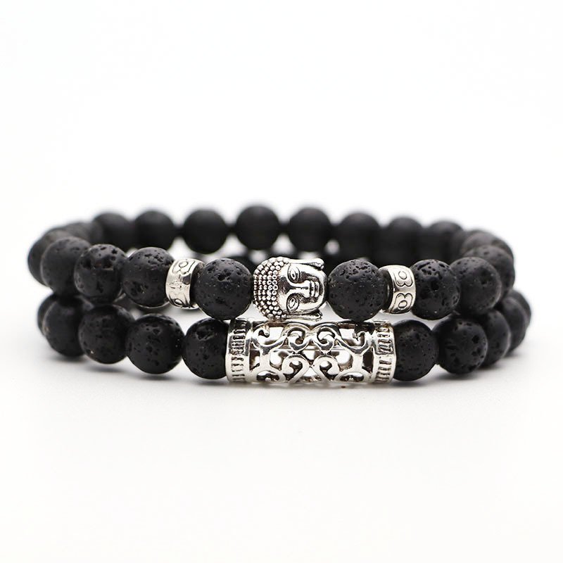Volcanic stone tiger eye bracelet set - Image 6