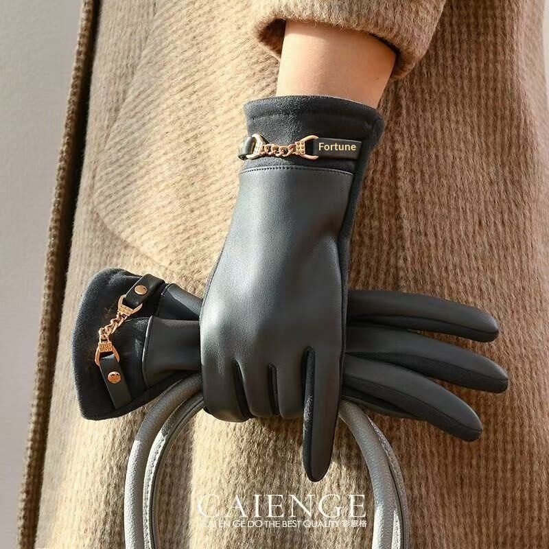 Womens Fleece-Lined Thickened Wind- And Cold-Resistant Warm Gloves - Image 14