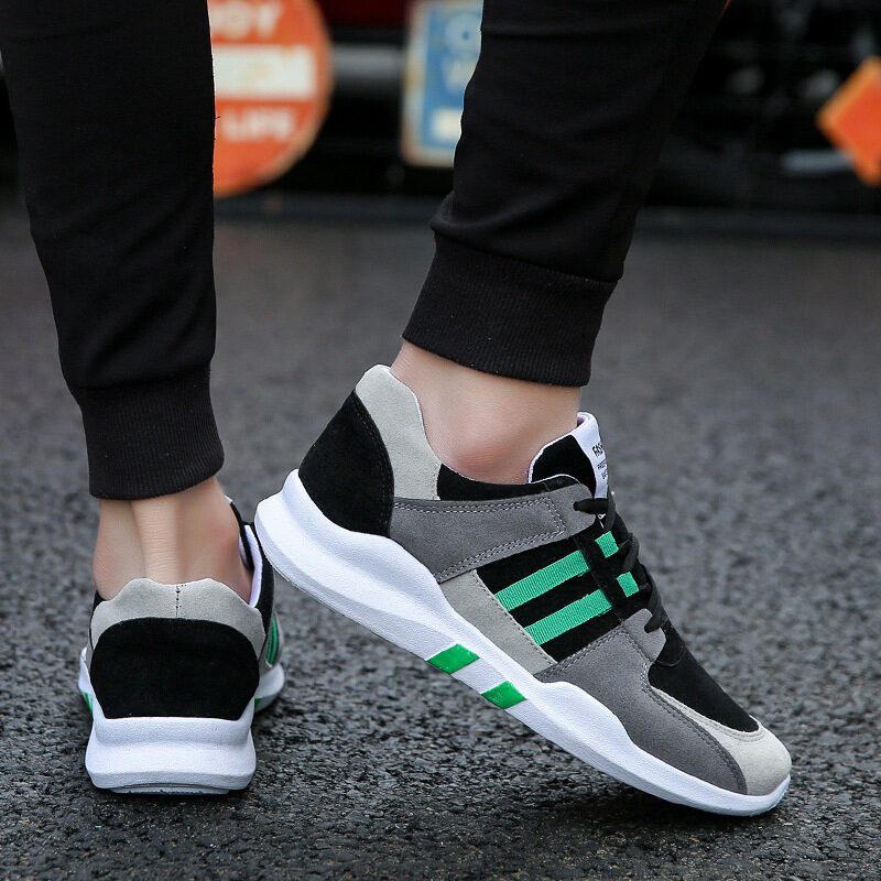 Colorblock striped lace-up men's shoes - Image 3