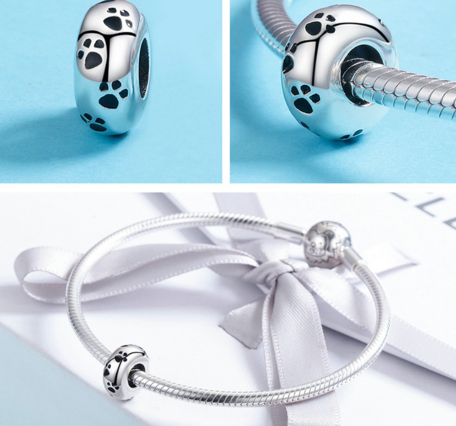 Animal series sterling silver s925 bracelet separated beads personality silicone beads positioning DIY accessories SCC594 - Image 4
