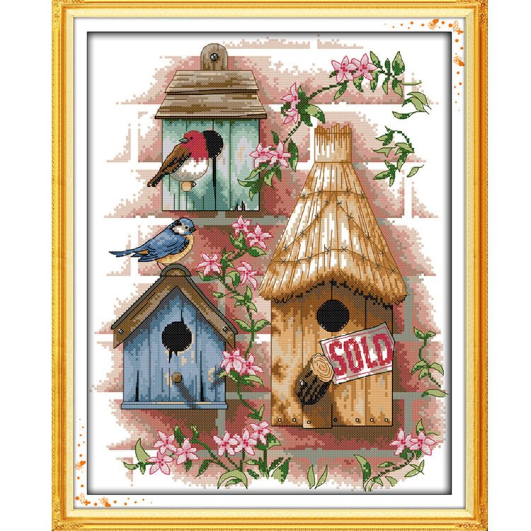 View of living room in cross stitch cottage - Image 2
