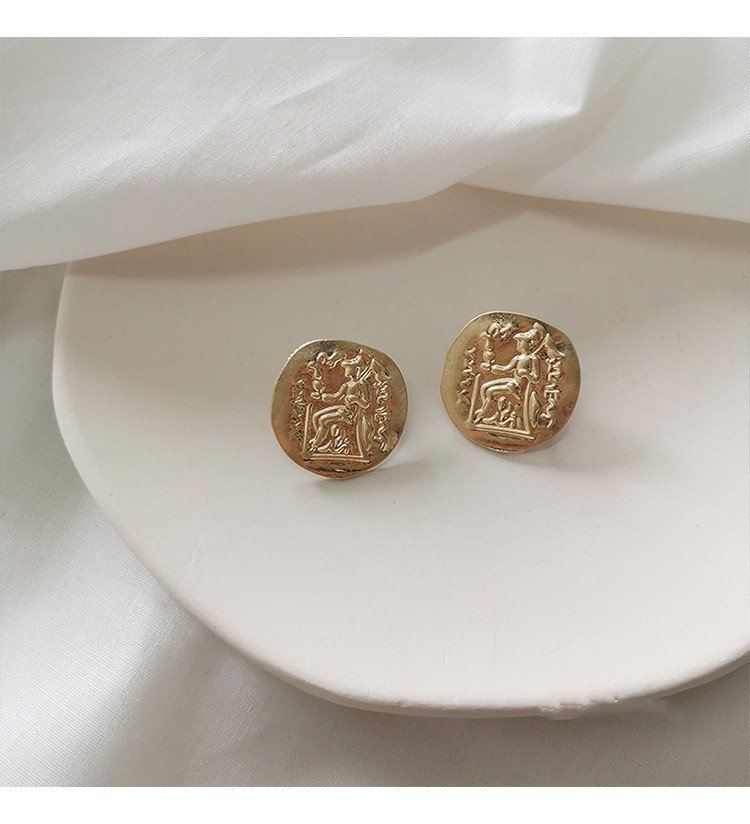 Minimalist retro portrait earrings - Image 5
