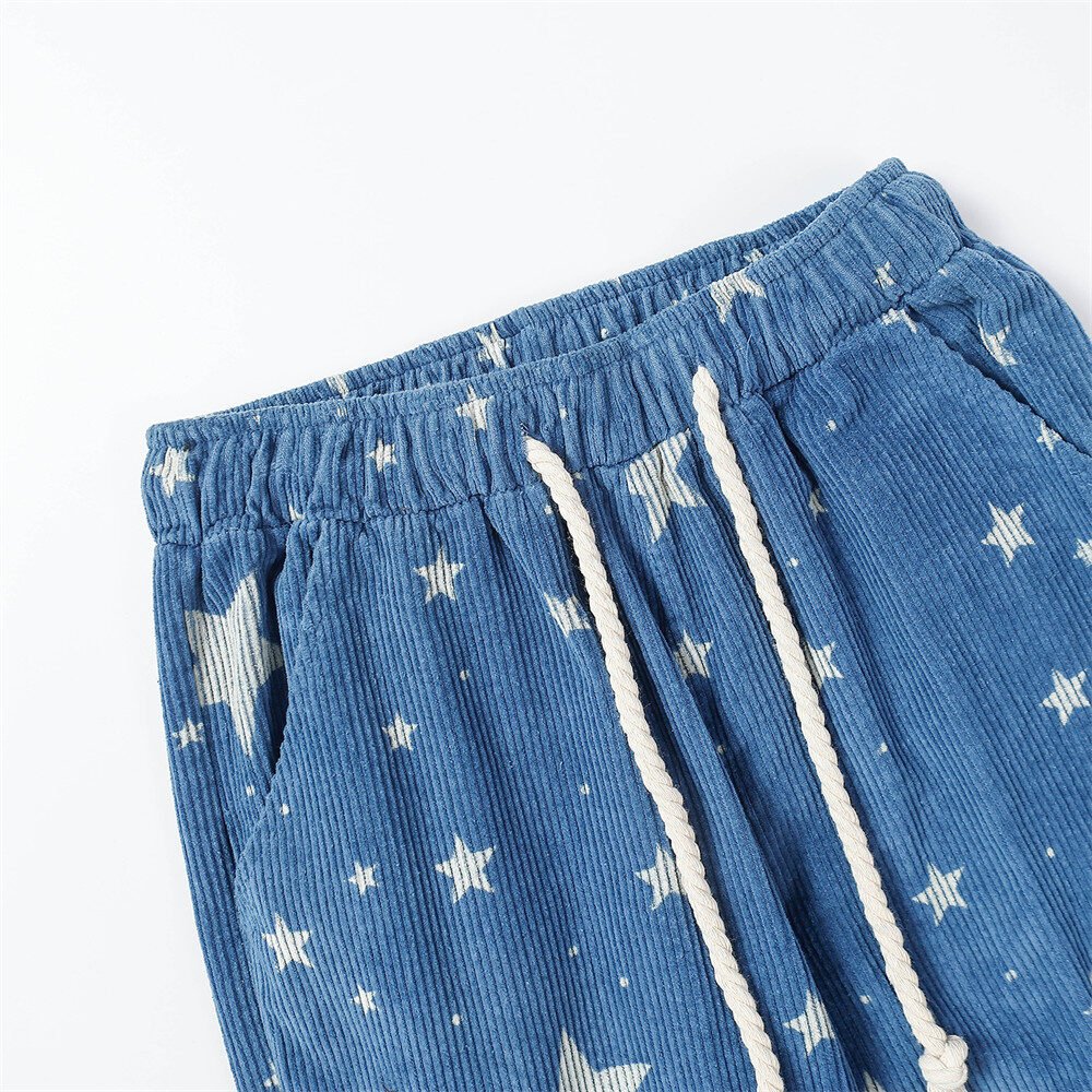 Corduroy Star Full Print Casual Pants - Image 7