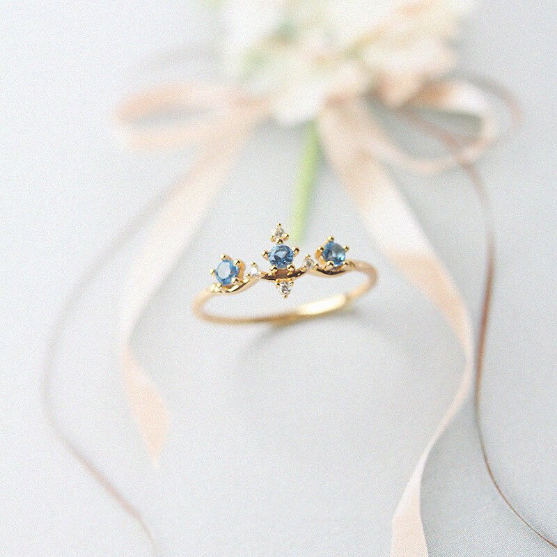 925 sterling silver 14K gold plated ring women - Image 4