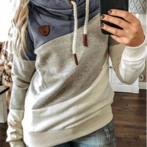 Women's Stitching Hooded Fleece Loose Sweater