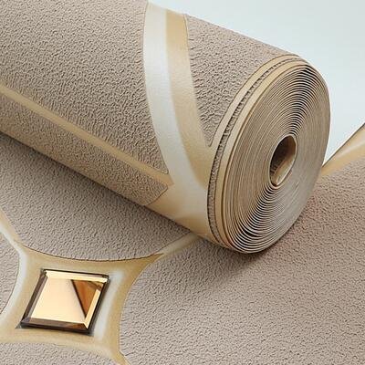Gray diamond-studded deerskin velvet thickened wallpaper - Image 4