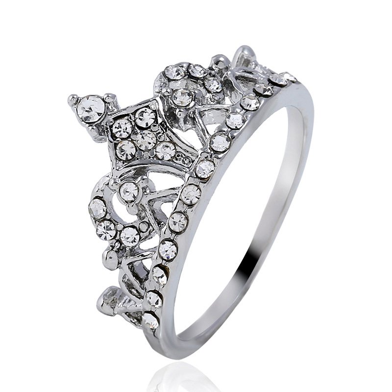 New ladies crown ring diamond ring Korean jewelry creative gift - Image 3