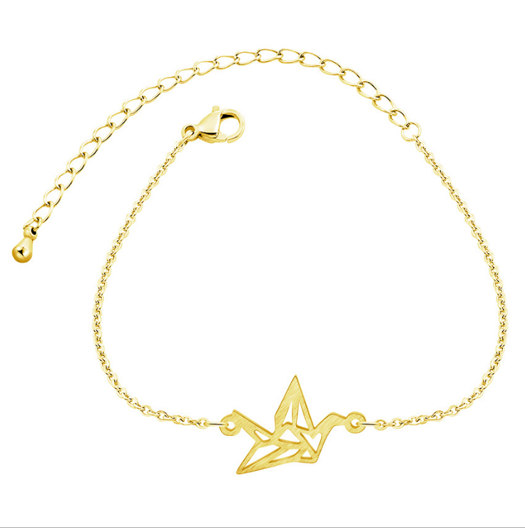 Hollow paper crane bracelet animal stainless steel bracelet - Image 5