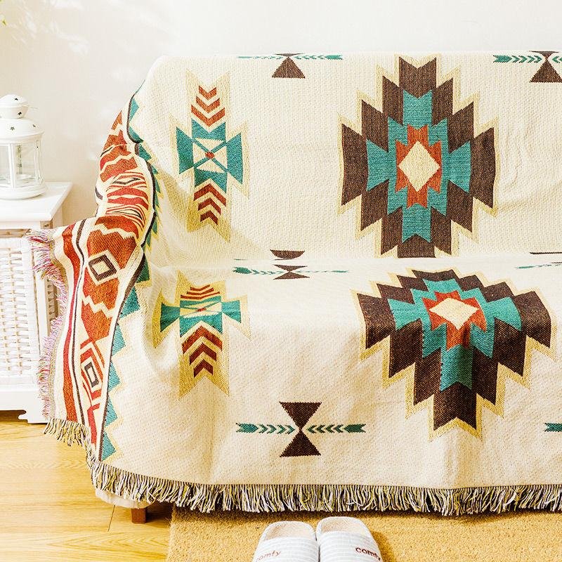 National geometric sand hair towel